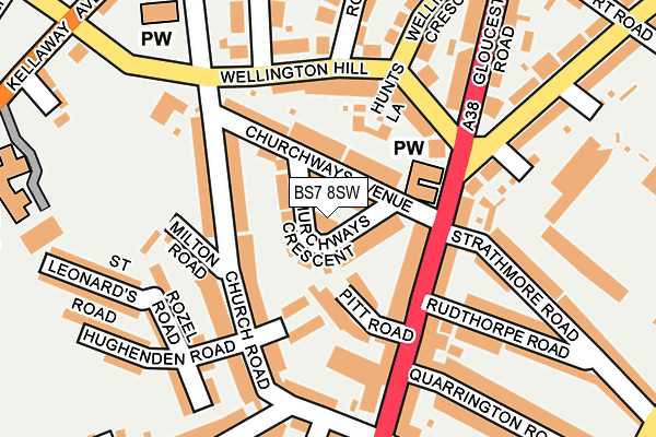 BS7 8SW map - OS OpenMap – Local (Ordnance Survey)