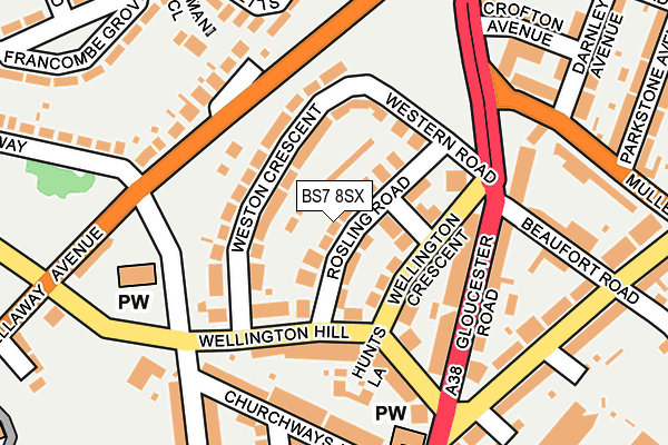 BS7 8SX map - OS OpenMap – Local (Ordnance Survey)