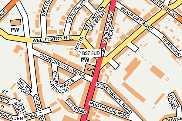 BS7 8UD map - OS OpenMap – Local (Ordnance Survey)