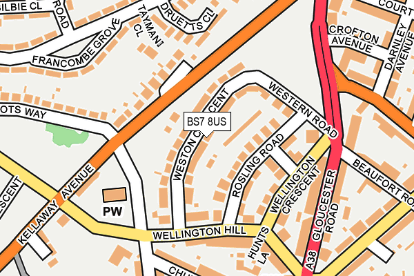 BS7 8US map - OS OpenMap – Local (Ordnance Survey)