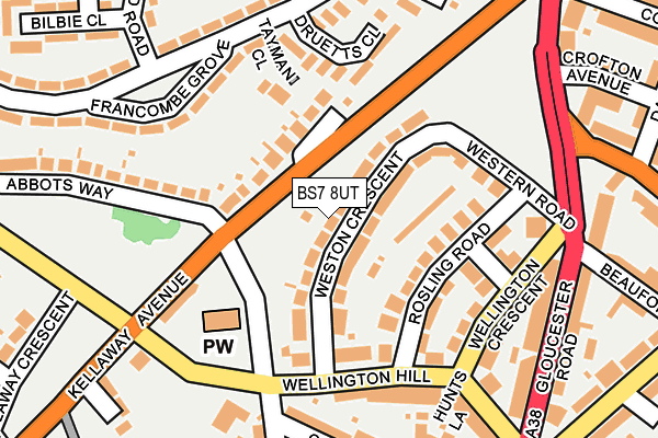 BS7 8UT map - OS OpenMap – Local (Ordnance Survey)