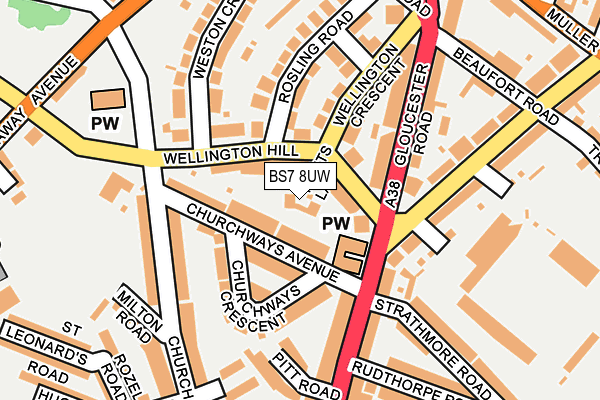 BS7 8UW map - OS OpenMap – Local (Ordnance Survey)