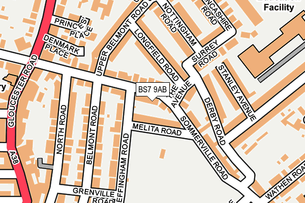 BS7 9AB map - OS OpenMap – Local (Ordnance Survey)