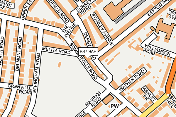 BS7 9AE map - OS OpenMap – Local (Ordnance Survey)