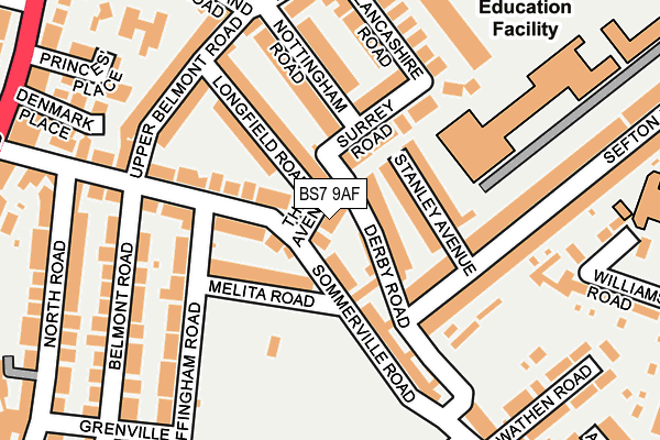 BS7 9AF map - OS OpenMap – Local (Ordnance Survey)