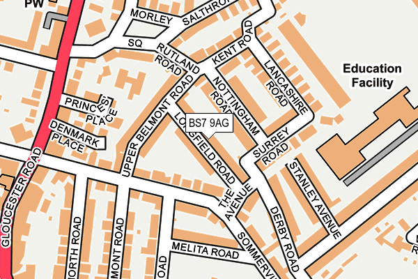 BS7 9AG map - OS OpenMap – Local (Ordnance Survey)