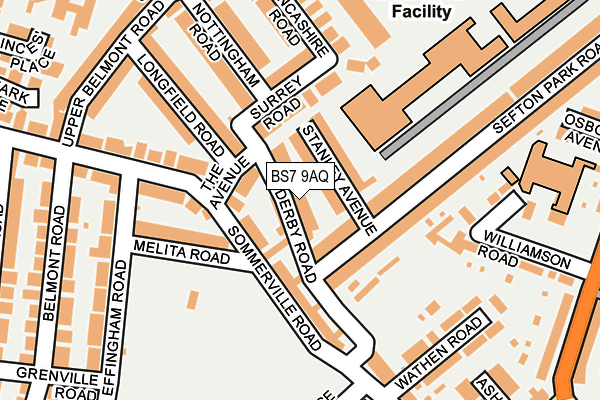 BS7 9AQ map - OS OpenMap – Local (Ordnance Survey)