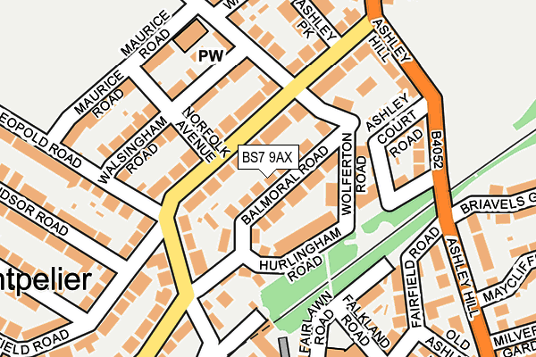 BS7 9AX map - OS OpenMap – Local (Ordnance Survey)