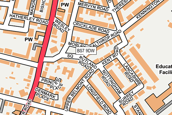 BS7 9DW map - OS OpenMap – Local (Ordnance Survey)