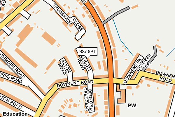 BS7 9PT map - OS OpenMap – Local (Ordnance Survey)