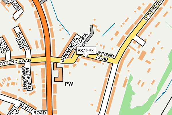 BS7 9PX map - OS OpenMap – Local (Ordnance Survey)