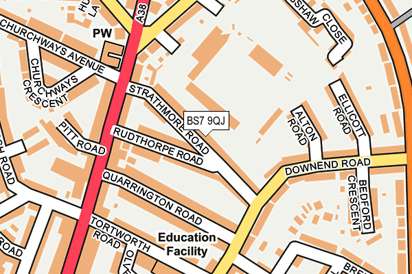 BS7 9QJ map - OS OpenMap – Local (Ordnance Survey)