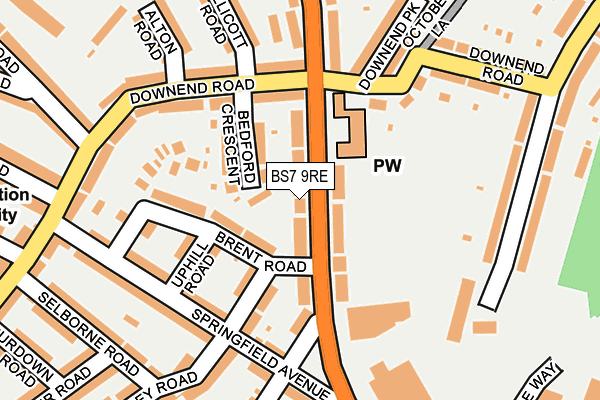 BS7 9RE map - OS OpenMap – Local (Ordnance Survey)