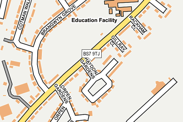 BS7 9TJ map - OS OpenMap – Local (Ordnance Survey)