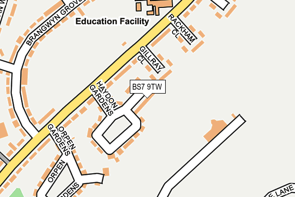 BS7 9TW map - OS OpenMap – Local (Ordnance Survey)