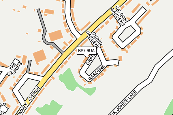 BS7 9UA map - OS OpenMap – Local (Ordnance Survey)