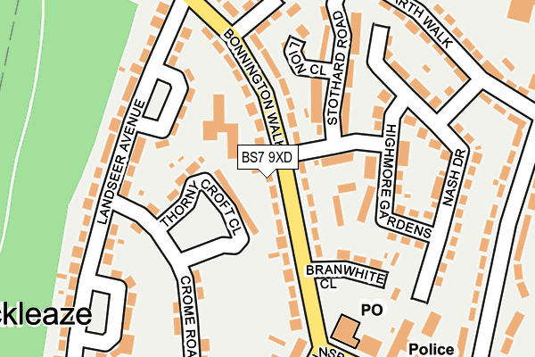 BS7 9XD map - OS OpenMap – Local (Ordnance Survey)
