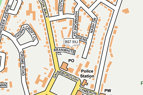 BS7 9XJ map - OS OpenMap – Local (Ordnance Survey)