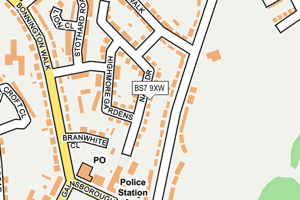 BS7 9XW map - OS OpenMap – Local (Ordnance Survey)