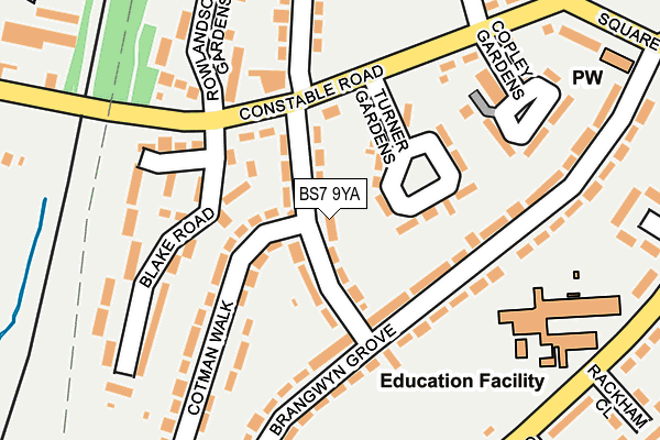 BS7 9YA map - OS OpenMap – Local (Ordnance Survey)