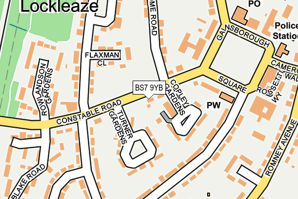 BS7 9YB map - OS OpenMap – Local (Ordnance Survey)