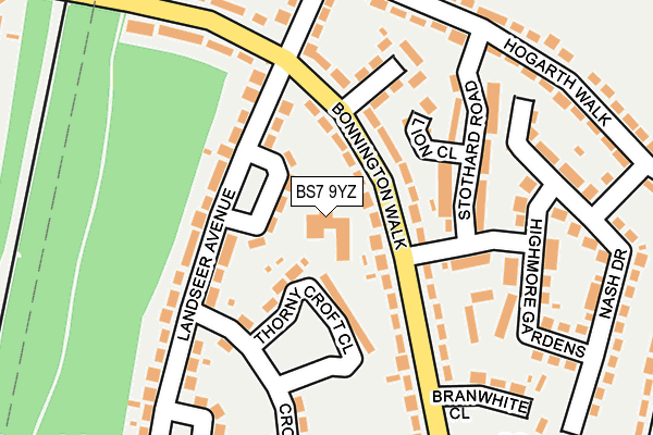 BS7 9YZ map - OS OpenMap – Local (Ordnance Survey)