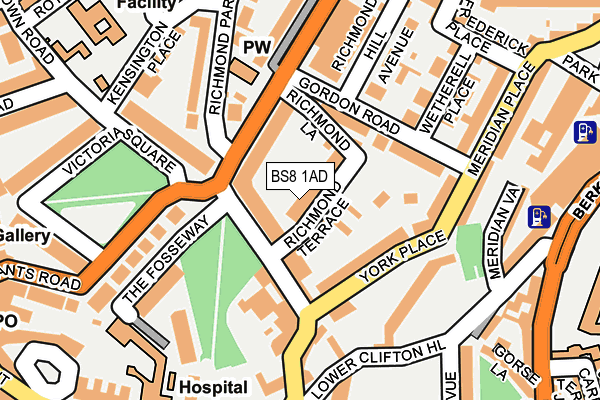 BS8 1AD map - OS OpenMap – Local (Ordnance Survey)