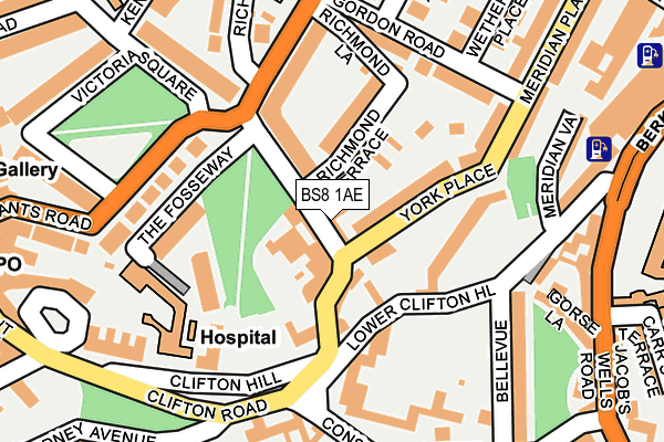 BS8 1AE map - OS OpenMap – Local (Ordnance Survey)