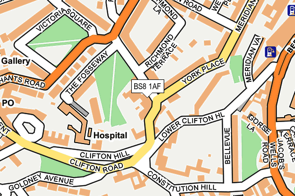 BS8 1AF map - OS OpenMap – Local (Ordnance Survey)