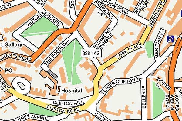 BS8 1AG map - OS OpenMap – Local (Ordnance Survey)