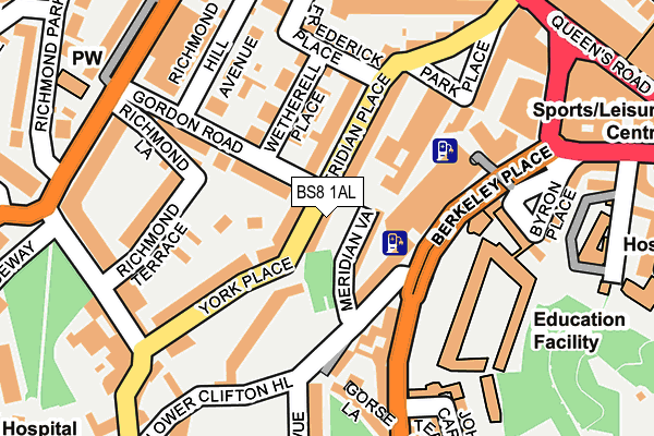 BS8 1AL map - OS OpenMap – Local (Ordnance Survey)