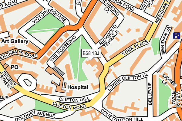 BS8 1BJ map - OS OpenMap – Local (Ordnance Survey)