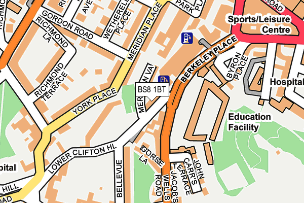BS8 1BT map - OS OpenMap – Local (Ordnance Survey)
