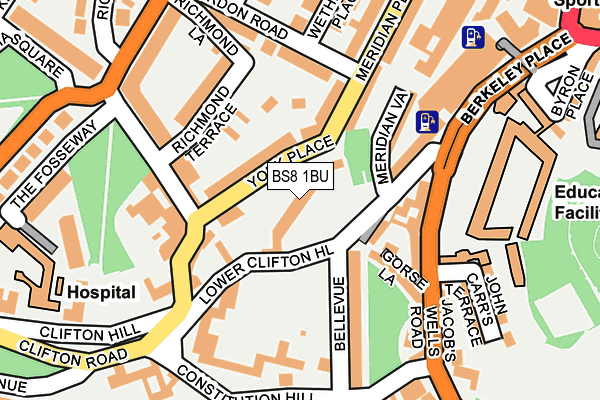 BS8 1BU map - OS OpenMap – Local (Ordnance Survey)