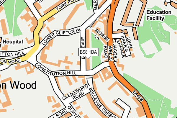 BS8 1DA map - OS OpenMap – Local (Ordnance Survey)