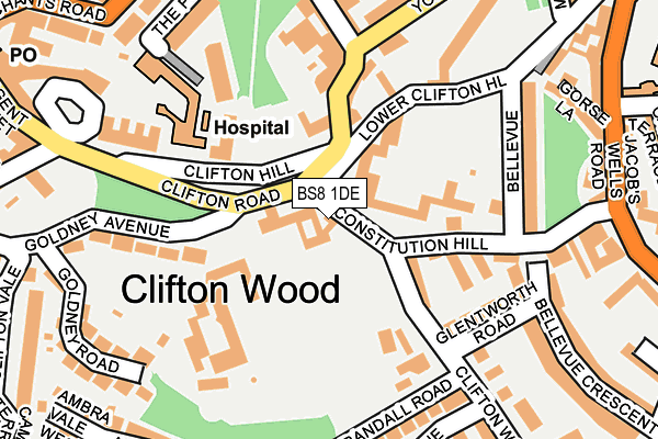 BS8 1DE map - OS OpenMap – Local (Ordnance Survey)