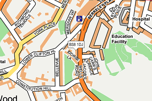 BS8 1DJ map - OS OpenMap – Local (Ordnance Survey)