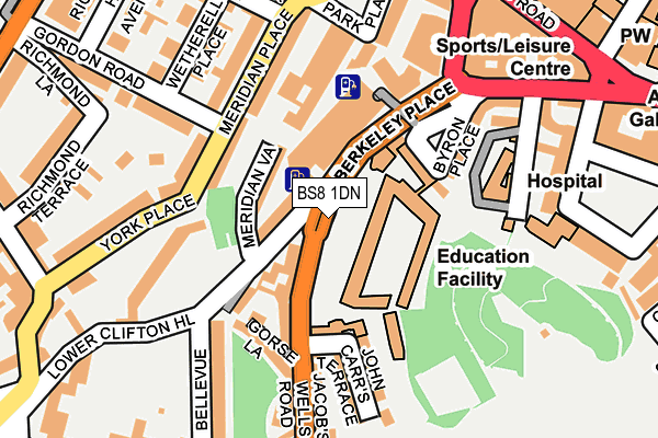BS8 1DN map - OS OpenMap – Local (Ordnance Survey)