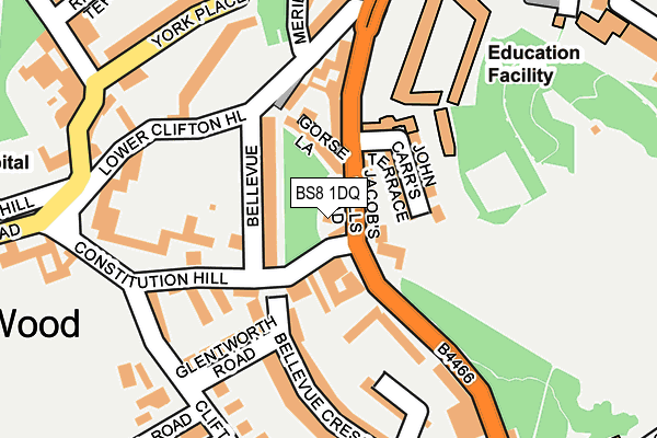 BS8 1DQ map - OS OpenMap – Local (Ordnance Survey)