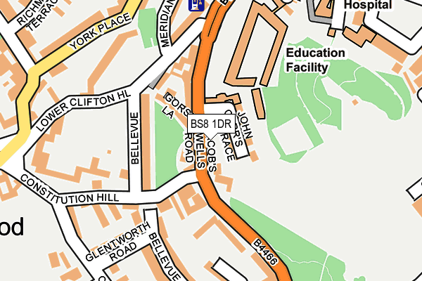 BS8 1DR map - OS OpenMap – Local (Ordnance Survey)