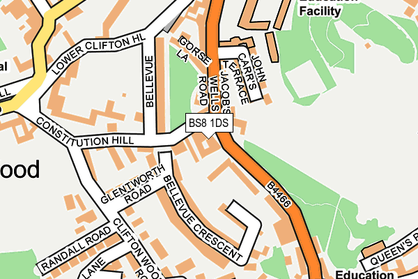 BS8 1DS map - OS OpenMap – Local (Ordnance Survey)