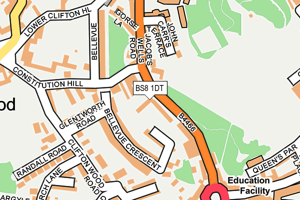 BS8 1DT map - OS OpenMap – Local (Ordnance Survey)