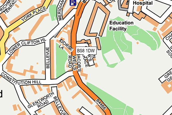 BS8 1DW map - OS OpenMap – Local (Ordnance Survey)