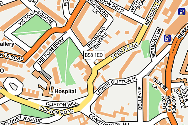 BS8 1ED map - OS OpenMap – Local (Ordnance Survey)