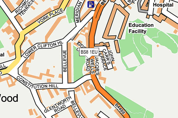 BS8 1EU map - OS OpenMap – Local (Ordnance Survey)
