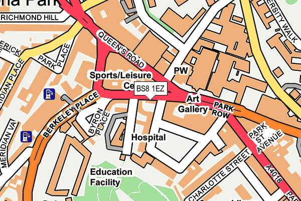 BS8 1EZ map - OS OpenMap – Local (Ordnance Survey)