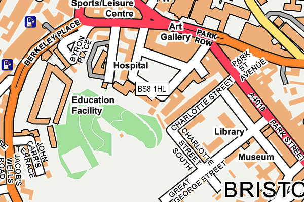 BS8 1HL map - OS OpenMap – Local (Ordnance Survey)