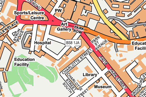 BS8 1JA map - OS OpenMap – Local (Ordnance Survey)