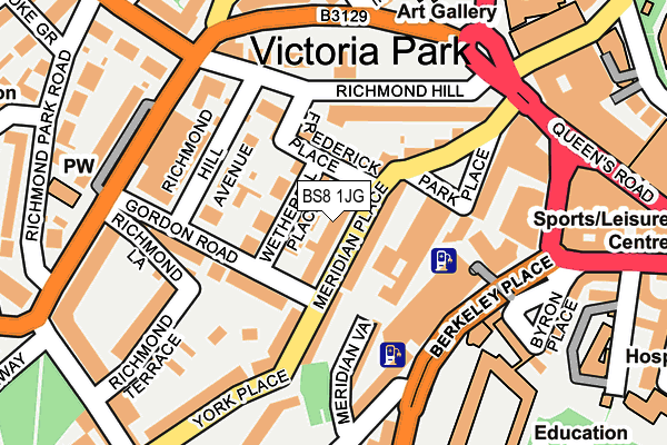 BS8 1JG map - OS OpenMap – Local (Ordnance Survey)