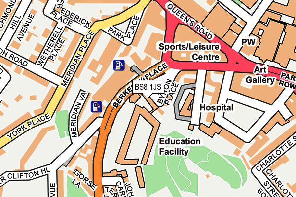 BS8 1JS map - OS OpenMap – Local (Ordnance Survey)